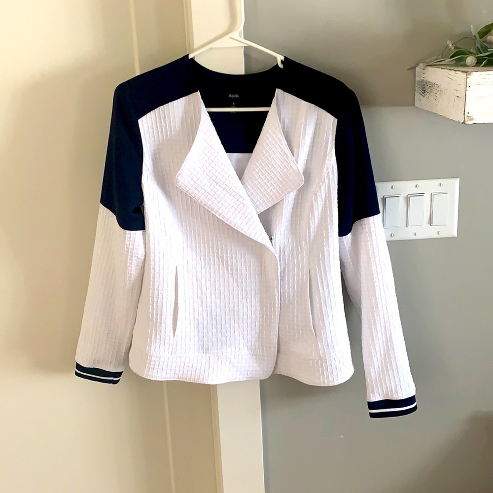 White and Navy Blazer